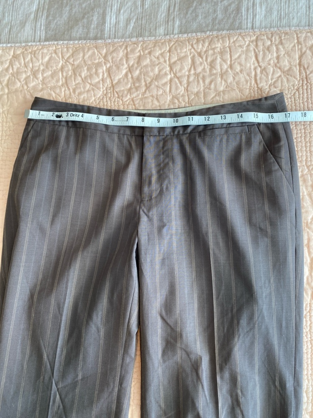 Banana Republic Brown Pinstripe Wide-Leg Trousers, Women’s Size 8 Short - Picture 8 of 13